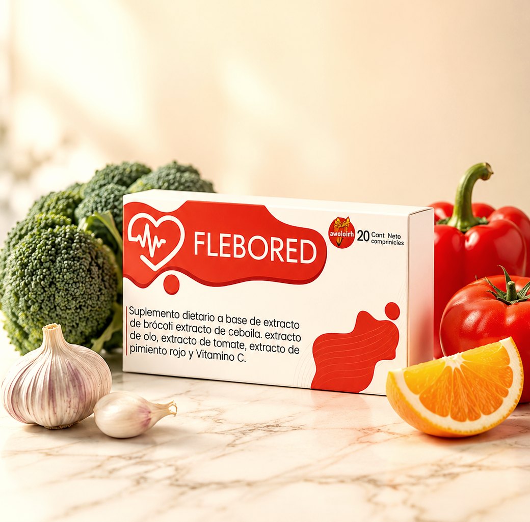 Flebored: caja x 20 comprimidos con vegetales frescos